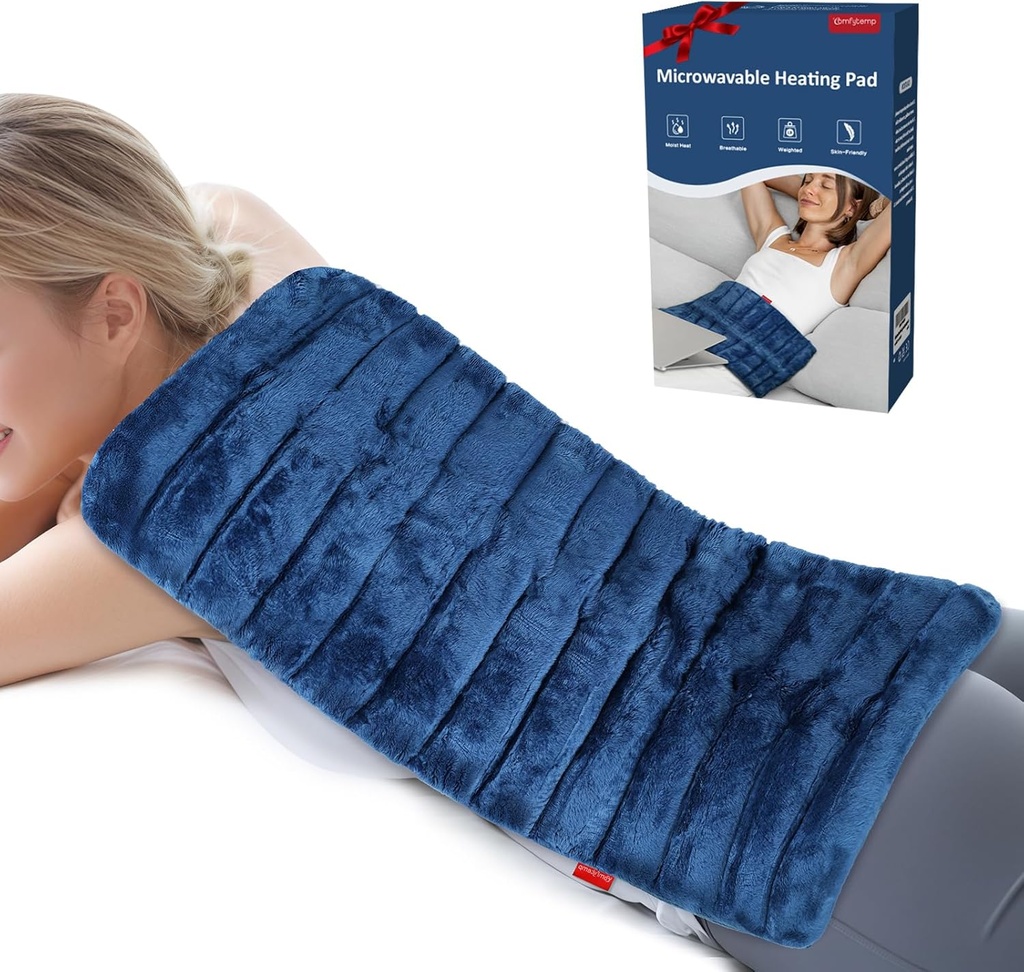 Comfytemp の背部痛みの軽減のための余分大きい Microwavable 暖房パッド、12" x23」 首の肩のための 3.7 LB の湿気があるヒート パッド、ランプ、Aches のための物理的な療法の母の日のギフト、接合箇所