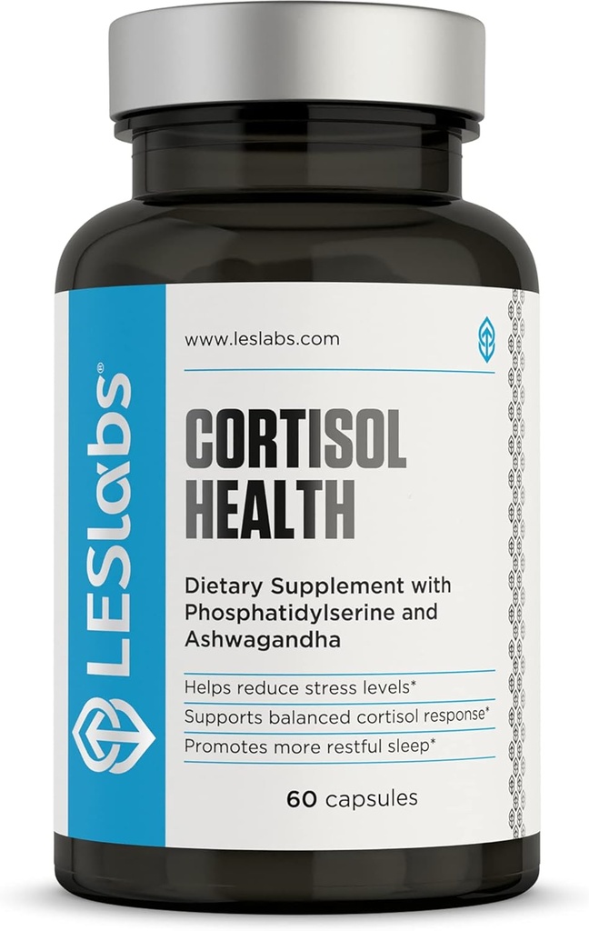 LES Labs Cortisol Health - ストレスリリーフ、バランスの取れたコルチゾール反応、リラクゼーション&ディープスリープ - Phosphatidylserine、マグネシウム、Magnolia Bark、Rhodiola Rosea&Ashwagandha - 非GMO - 60カプセル