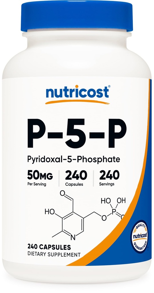 Nutricost P5PビタミンB6サプリメント50mg、240カプセル(Pyridoxal-5-Phosphate) - ベジタリアンフレンドリー、非GMO、グルテンフリー