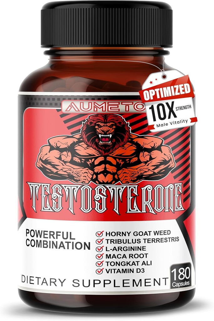 Tribulus、Tongkat Ali、Maca Root、L-Arginine、ビタミンD3 - 90カプセルの男性のためのVitality&ウェルネスサポート