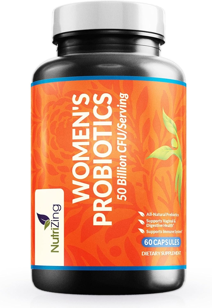 女性消化の健康とpHバランスのためのNutriZing女性プロバイオティクス - 50ビリオンCFU - 女性消化の健康とpHバランスのためのプレバイオティクス - Lactobacillus Reuteri&Rhamnosusサプリメント - 腟のサポート