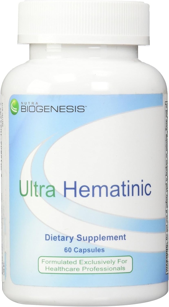 Nutra BioGenesis - 超ヘマチニック - 鉄、ビタミン、銅、鉄吸着、RBCサポート、エネルギー - 60カプセル