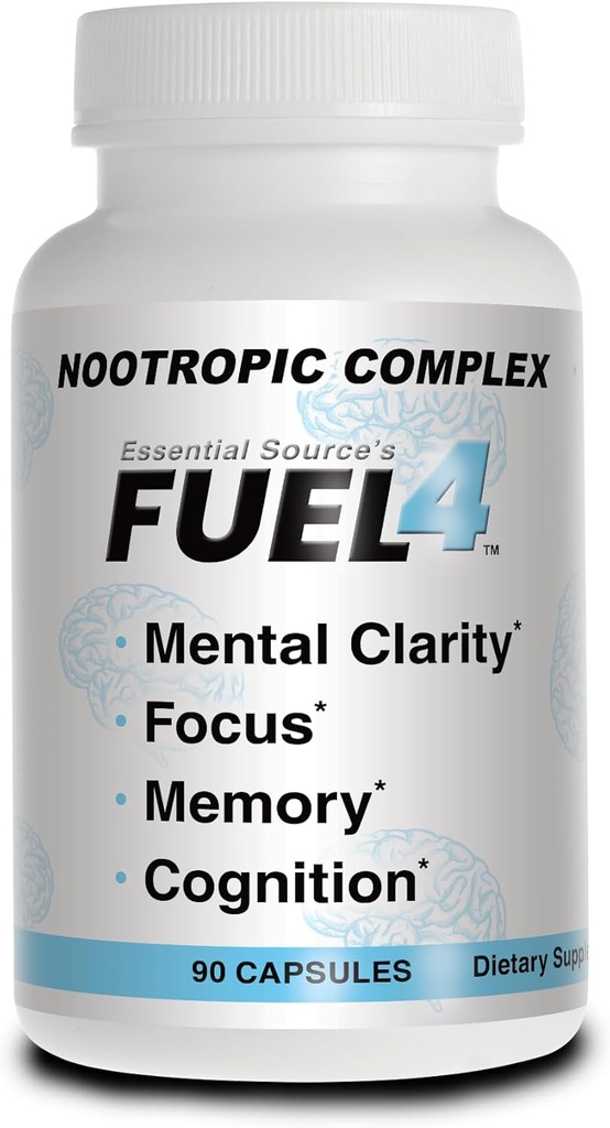 Fuel4の向知性脳サポートサプリメント - ビタミンD3、Ginkgo Biloba、Cognivia、アルファGPC、DMAE&Huperzine A - 米国で作られた非GMO - 90 Veggieカプセル