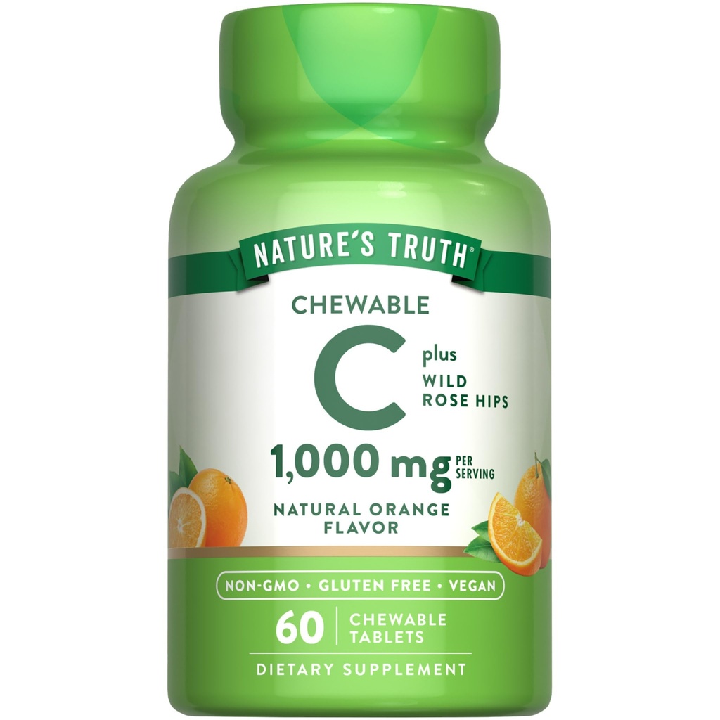 バラのヒップで自然の真理のChewableビタミンC | 1000 mg | 60錠 | ビーガン、非GMO&グルテンフリーサプリメント