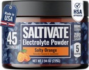 Zero Sugar Electrolyte Powder | Salty Orange Hydration (with Stevia) | High Sodium Potassium Magnesium Electrolytes for Fasting, POTS, Sweat Recovery | Makes 45 Servings of 32 Fl Oz | Made in USA