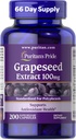 Puritan's Pride Grapeseed Extract 100mgとCitrus Bioflavonoid Complex、抗酸化剤と心臓の健康サポートのための栄養補助食品、200迅速なリリースカプセル