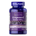 Puritan's Pride Grapeseed Extract 100mgとCitrus Bioflavonoid Complex、抗酸化剤と心臓の健康サポートのための栄養補助食品、200迅速なリリースカプセル