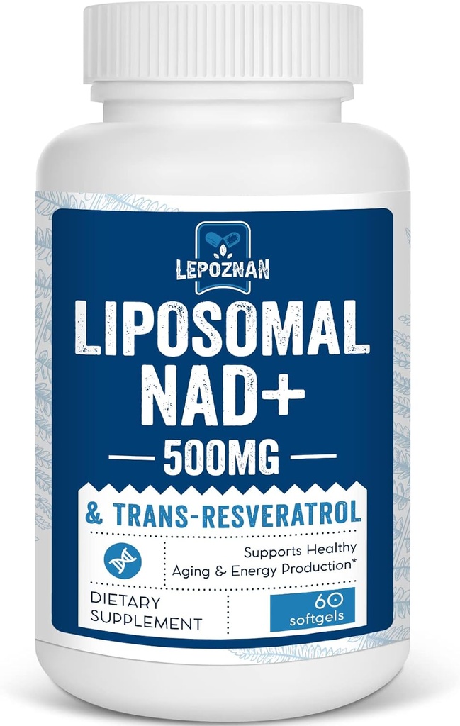 Liposomal NAD+ 500のmg +トランスResveratrol 300のmgの優秀な吸収の細胞エネルギーMetabolism及びDNAの修理、60のSoftgelsのための有効な真のNADの補足