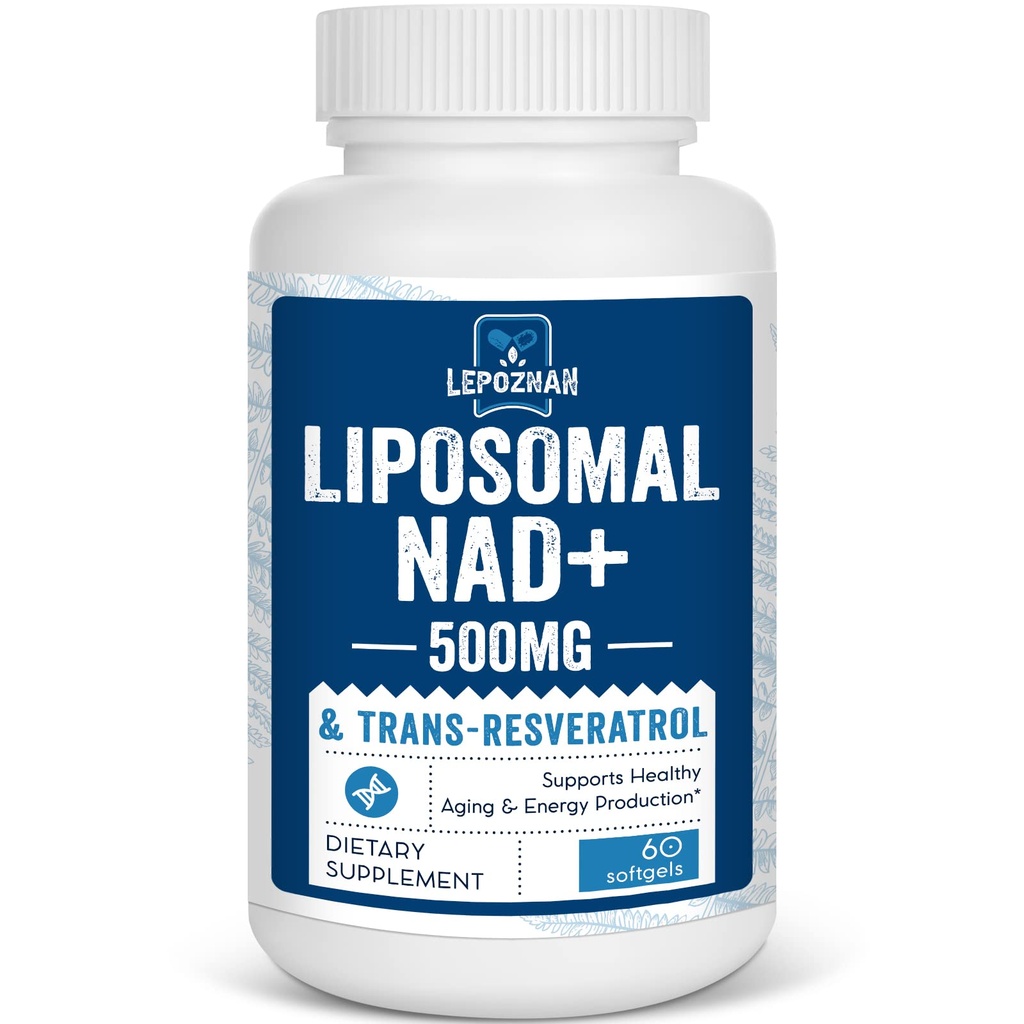 Liposomal NAD+ 500のmg +トランスResveratrol 300のmgの優秀な吸収の細胞エネルギーMetabolism及びDNAの修理、60のSoftgelsのための有効な真のNADの補足