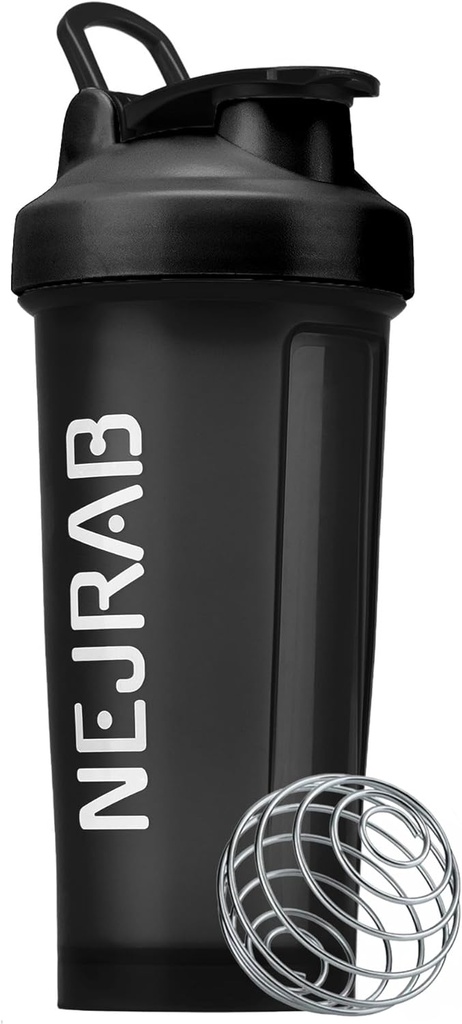 ワイヤー ウィスクの球が付いているProtienのシェーカーのびん、Protienの混合のための混合機のびん、蛋白質のシェーカーのびん、蛋白質のシェーカーのびん(黒)、中型、NJB 28-Oz