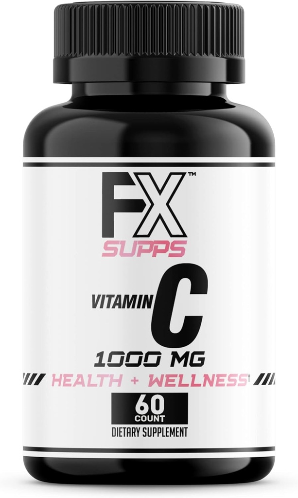 FXSUPPSビタミンC 1000mg(1パック100カプセル) | 大人の男性と女性のためのビーガンフレンドリービタミンCサプリメント | 免疫システムをサポート, 気分を改善, 肌の健康を改善