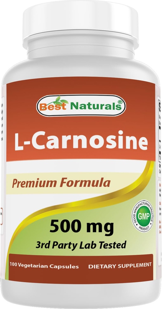 ベストナチュラル L-カルノシン 500 mg 100 Vcaps (100 カウント (パック 1))