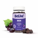 BeLiveの鉄のグミ - ビタミンC、A、B&亜鉛とマルチビタミンサプリメント、血の酸素、女性のためのビーガン鉄サプリメント、成長と開発のための男性&子供 - ブドウ味 | 1-パック