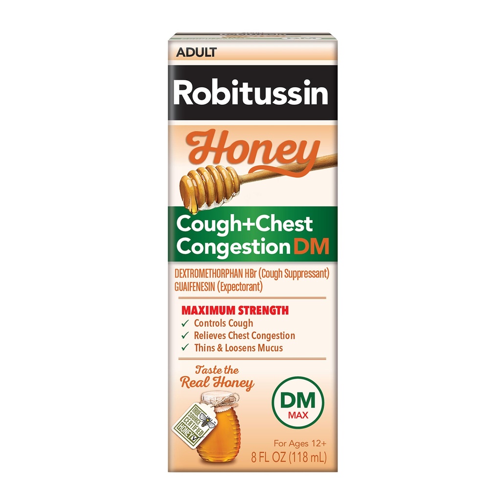 Robitussinの蜂蜜DMの最高の咳プラスの箱の混雑、大人の方式- 8 Fl Oz。