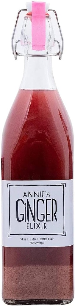 アニーのジンジャーエリクサー、34oz 2-パック、純粋な自然有機トニックジンジャーショット、消化性クレンジングボス免疫防衛、毎日の腸の健康とウェルネス、非GMO飲料