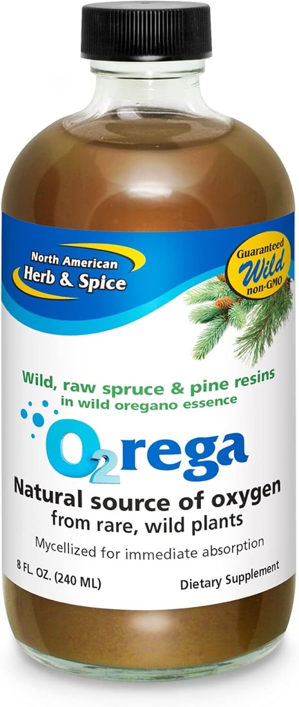 NORTH AMERICAN HERB&SPICE O2rega - 8 oz - 酸素の天然ソース - 支持エネルギーレベル - P73オレガノ、スプルース&パイン - 最大吸収のためにMycellized - 非GMO - 16 サービング