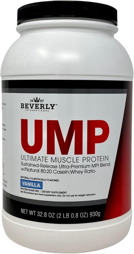 ビバリーインターナショナルUPMプロテインパウダー、バニラ。 ユニークなWhey-Caseinの比率は細い筋肉を造ります。消化しやすい。漂白剤無し。(32.8 oz) 2lb .8 oz