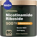 NADの補足- NADのニコチンアミドの肋骨900のmg、Resveratrol、ケルセチン-反老化のためのNADの補足、エネルギー、焦点- 80のカプセル