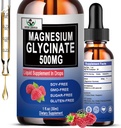 マグネシウムのGlycinate 500mg、液体のマグネシウムのGlycinateは骨、睡眠、足のクランプ及び免疫サポート、ビーガン、非GMO、グルテンフリーの  30のサービングのための6Xの高い吸収を落ちます