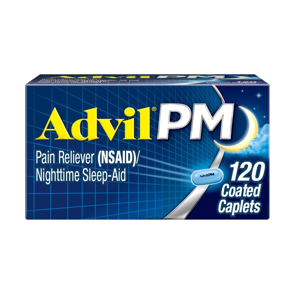 Advil PMの痛みのRelieverおよび夜間睡眠の援助、痛みの軽減のためのIbuprofenの痛みの薬および睡眠の援助のためのDiphenhydramineのクエン酸塩- 120の上塗を施してあるカプレット