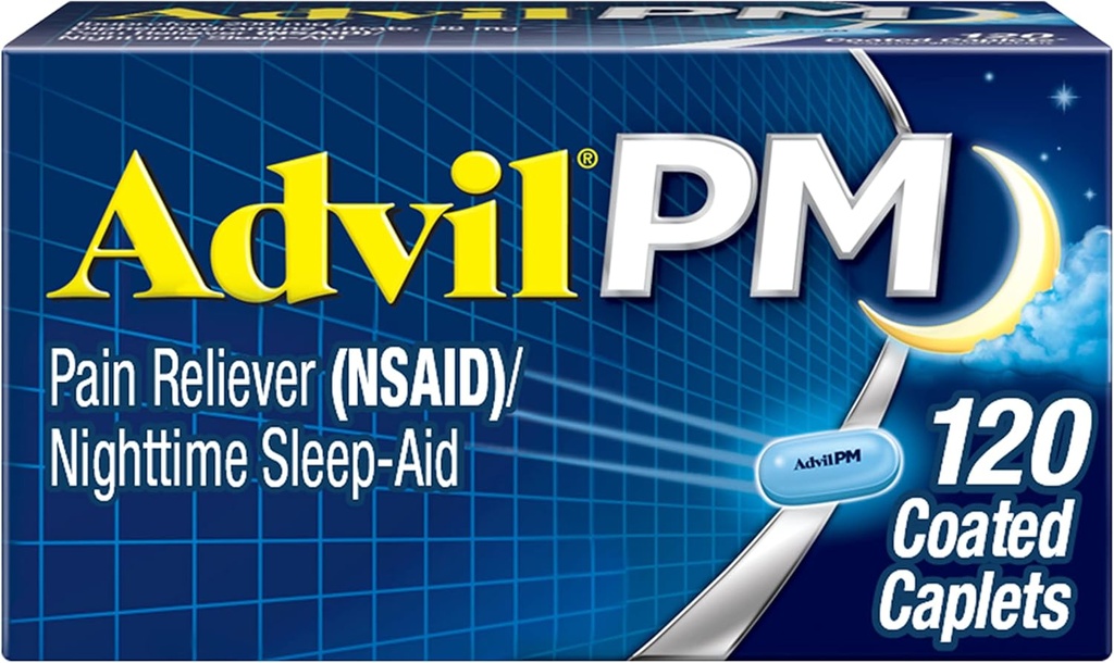 Advil PMの痛みのRelieverおよび夜間睡眠の援助、痛みの軽減のためのIbuprofenの痛みの薬および睡眠の援助のためのDiphenhydramineのクエン酸塩- 120の上塗を施してあるカプレット