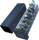 Pill Organizer 1 Time a Day, Pill Box 7 Day, Weekly Travel Pill Case, Daily Large Medication Holder Container, Once Daily Pillbox Dispenser for Vitamin, Medicine, Pills, Supplement (Blue)