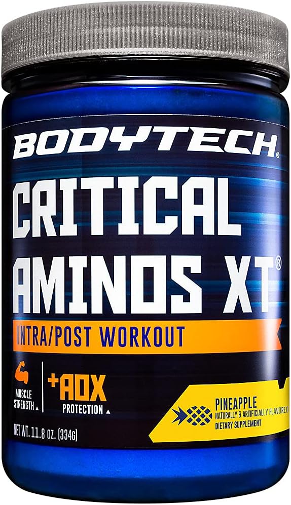 BODYTECHクリティカルアミノXTイントラ/ポストワークアウトパイナップル - 筋肉の回復をサポート(11.8オンスパウダー)
