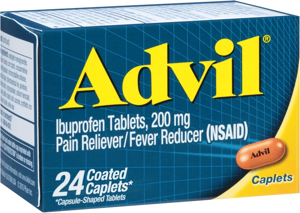 Advil Ibuprofenの上塗を施してあるカプレットの痛みのRelieverおよびフィーバーの減力剤200のミリグラム24Ct
