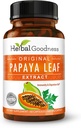 Papaya Leaf Extract Digestive Enzymes - 10X Strength 60/600mg Veg Capsules- Blood Platelet, Bone Marrow & Spleen Support, Immune Gut & Super Digestive Health - Made in USA by Herbal Goodness