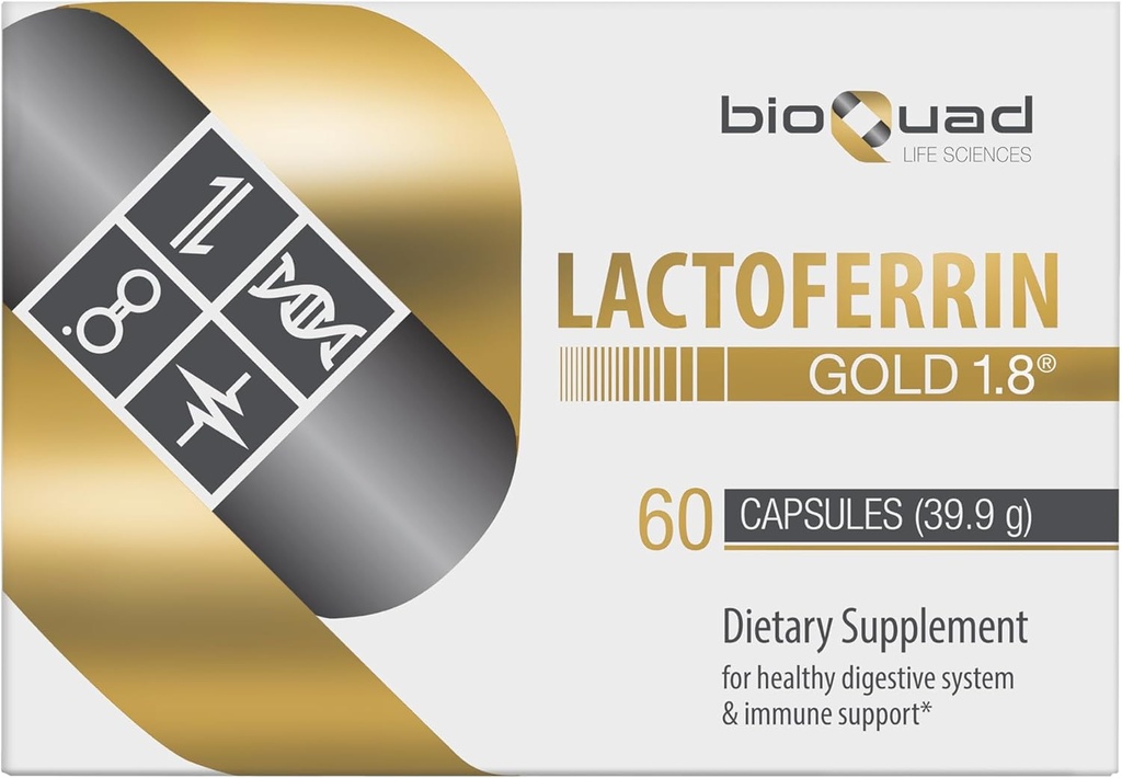 Lactoferrin Gold 1.8 - for Immune Support, Digestive Health, and Iron Absorption - Lactose-Free, Gluten-Free, Non-GMO (60 Count)