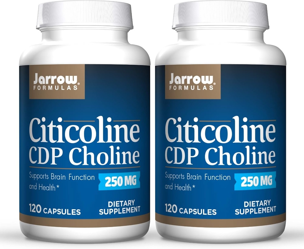 Jarrow式シチコリン(CDPコリン)250mg - 120カプセル、2のパック - 脳の健康と注意のパフォーマンスをサポート - 最大240トータルサービング