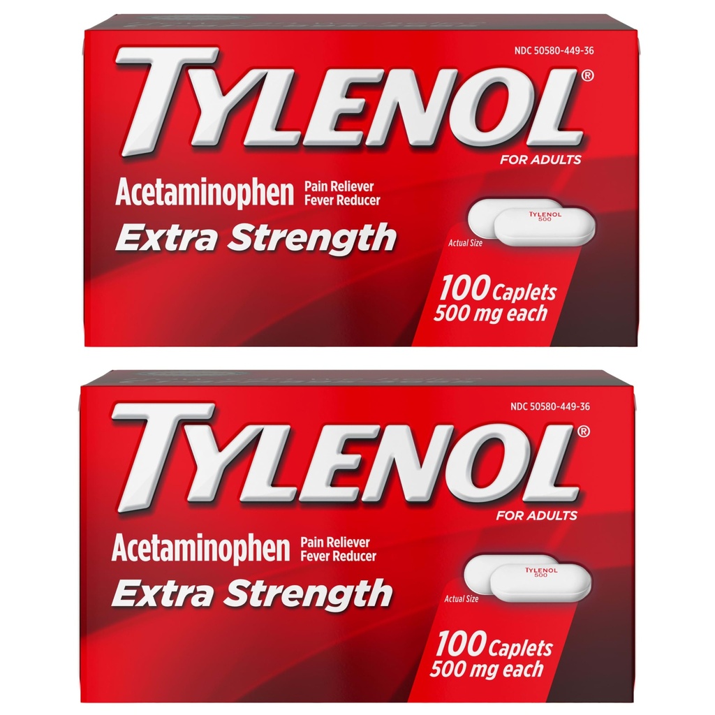 Tylenolの余分強さの痛みのRelieverおよびFeverの減力剤のカプレット、頭痛、歯痛およびマイナー関節炎の痛みの軽減のための500のmgのアセトアミノフェン、痛みの軽減の丸薬200の計算