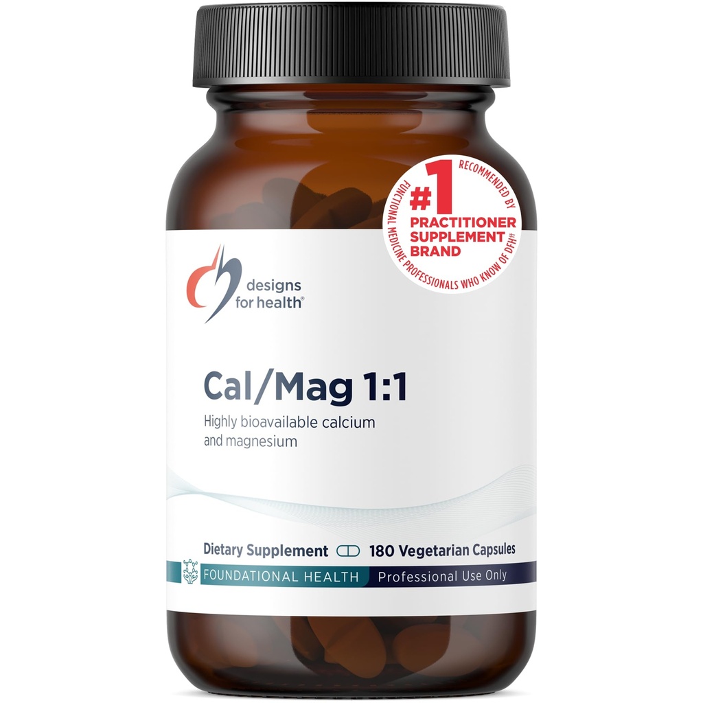 健康の Cal/Mag のための設計 1:1-200mg のChelated マグネシウムのマレート + 200mg Calcium のマレートの補足-非GMO、高吸収性の骨サポート栄養素(180 のカプセル)