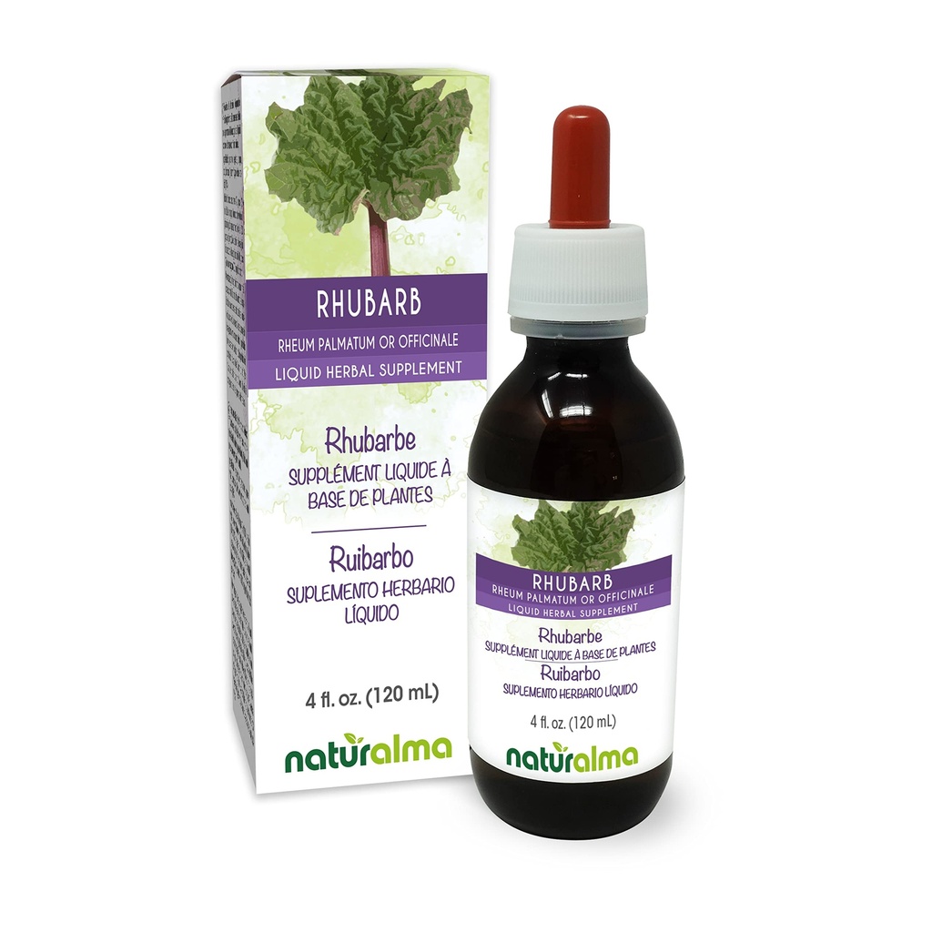 ナチュラルマRhubarb(Rheum PalmatumまたはRheum officinale) ルートとRhizomeアルコールフリーのチンキ - 4 fl oz ドロップで液体エキス - ハーブサプリメント - ビーガン