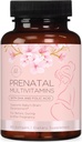 Prenatal Vitamins for Women with Folic Acid & DHA, Brain Development Support with Folate & Omega 3's, Multivitamin with Vitamin A, C, D, B6, B12 & Iron, Pregnancy Supplement - 60 Softgels
