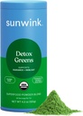 Sunwink Detox は緑を- Debloat のための有機性緑のスーパーフードの粉-極度の緑の粉 w/Celery、Dandelion、Spirulina - Gentle Detox のための毎日の緑の粉- 4.2 oz (20 のサービング)