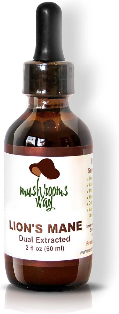 ライオンズマネ – 記憶のためのライオンズマネキノコサプリメント, 焦点 & 明快さ – 最もよい利点のためのデュアル抽出 – 脳の健康, 腸の健康, 免疫ブースト – 非GMO, グルテンフリーグルテン, 完全菜食主義者 – 2 Fl Oz