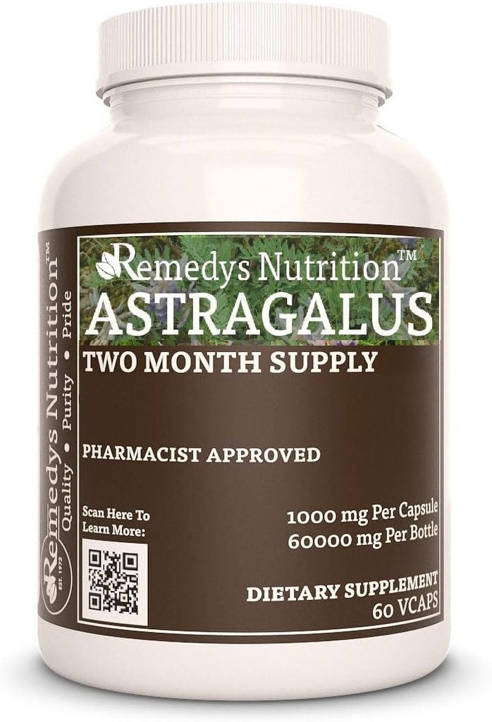 Astragalus Remedyの栄養のMEGAの強さ びんごとのカプセル/60,000のmgごとの1,000のmg ビーガンVCaps