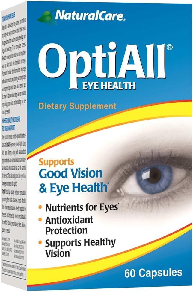 NaturalCare OptiAll Good Vision and Eye Health Dietary Supplement Capsules, 60-Count Packages (Pack of 2)
