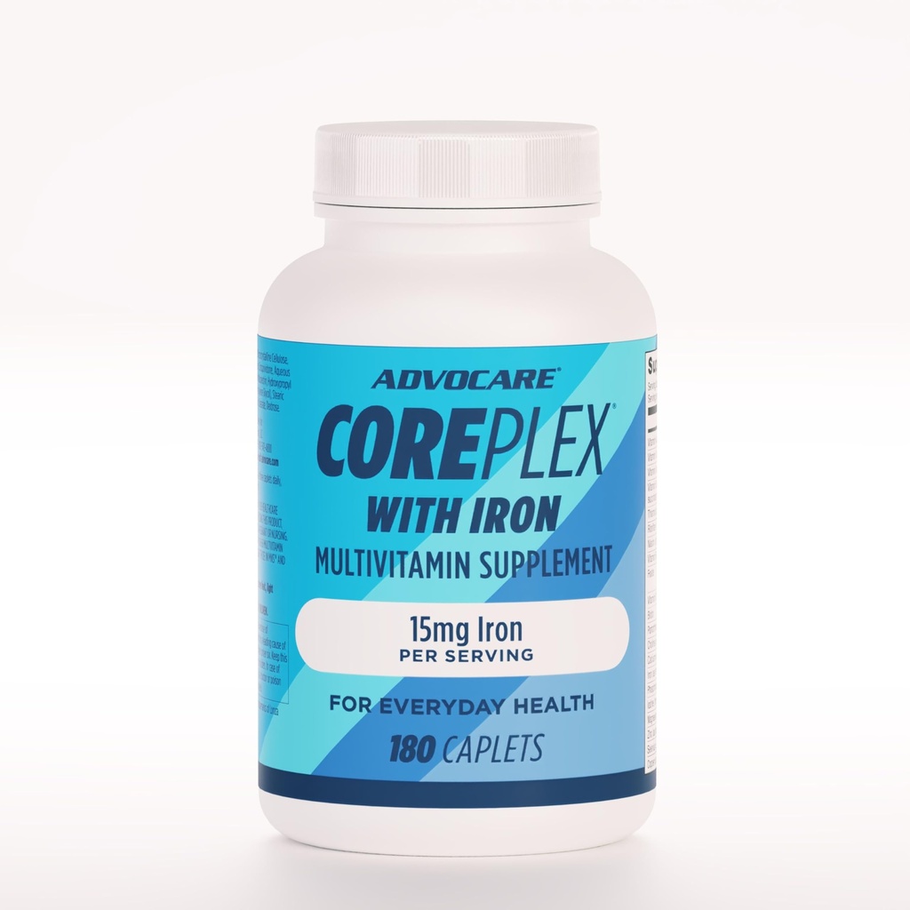 ビタミンA、B-6、B-12、C及びEのマルチビタミンが付いているAdvoCareのCorePlex - またチアミン、葉酸及びマグネシウム- 180のカプレットを含んでいます