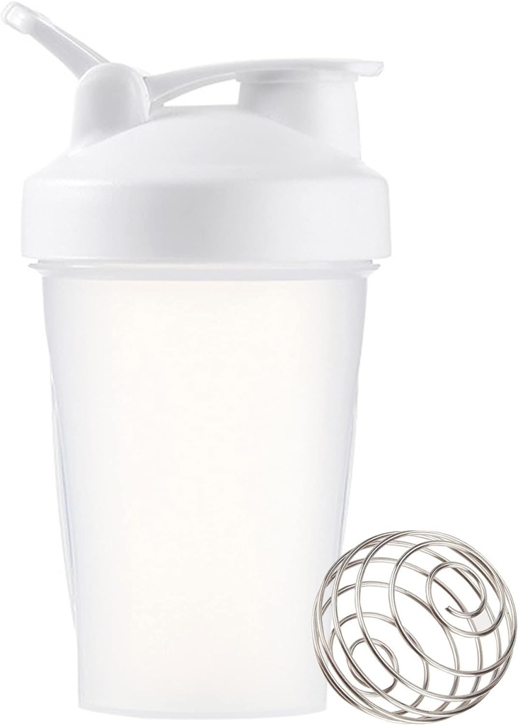 シェーカーボトル12ozプロテインシェーカープリ&ポストワークアウトのためのプラスチックボトル ツイストとロックプロテインボックスストレージ、フィットネス愛好家のためのポータブルフィットネスボトル(白、12オンス)