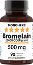 カプセルあたりMONOHERB Bromelain 500mg - 90ベジーカプセル - 90サービング