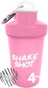 Pink - 4oz Mini Shaker Bottle for Pre Workout, Creatine, Small Scoop Supplements (Not for Protein) Clip & Shaker Ball