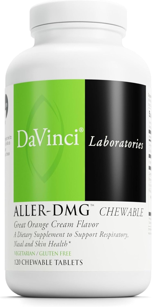 DAVINCI Labs Aller-DMG Chewable - 免疫健康サポート、ヒスタミン補助金&呼吸器サポート* - オレンジクリームフレーバー - 120Chewableベジタリアンタブレット(60サービング)