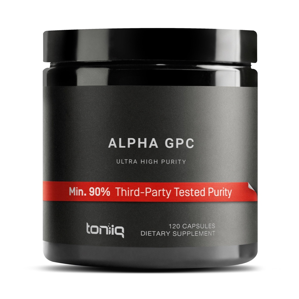 Toniiqの超高い純度のアルファGPCのカプセル- 600mg集中された方式- 90%+ 高度に浄化され、Bioavailable Nootropic - 120カプセルのアルファGPCの補足
