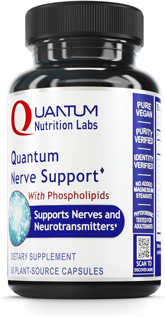 Quantum Nutrition Labs Nerveサポート - Nerve Health Supplements、Brain Supplements、Rhodiola Rosea、Brain&Nerve Health - 60ベジタリアンカプセル