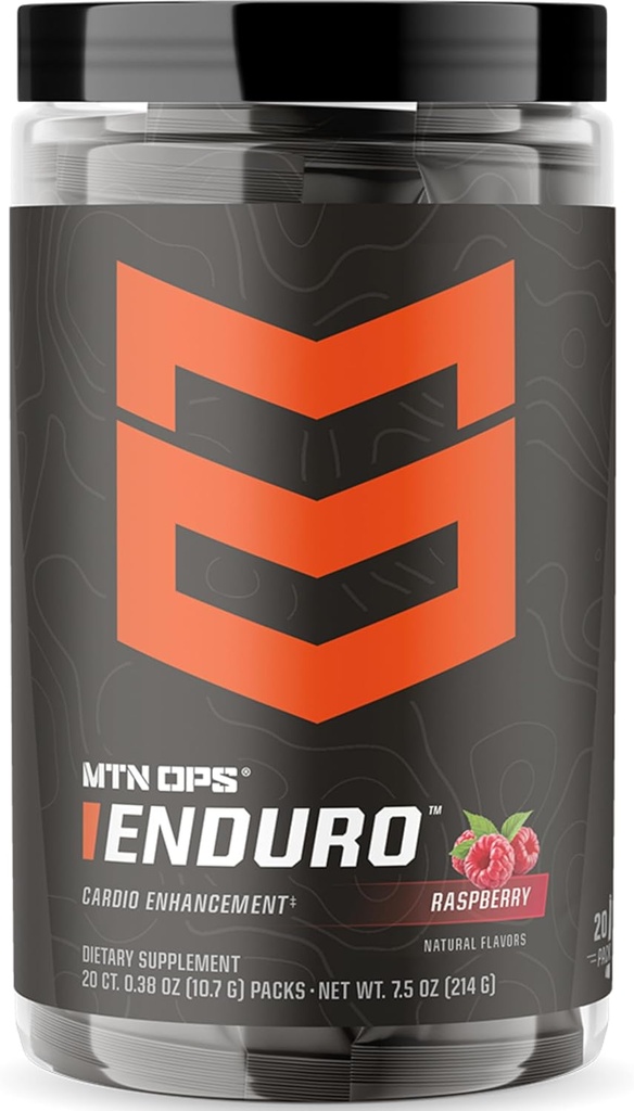MTN OPS Enduro Trail Pack Nitric Oxide Stim Free Pre Workout | マグネシウムのクエン酸塩、Lのアルギニン及びLのCitrulline Caffeineの自由なプレワークアウト | 20 サービング ラズベリー