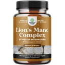 高度なライオンのマネのキノコサプリメント - ライオンズマネサプリメントは、Reishi、Chaga、Maitake、および脳の健康メモリサポート&フォーカスのためのシイタケとカプセル - メンタルクラリティのための向知性 - 120キャップ