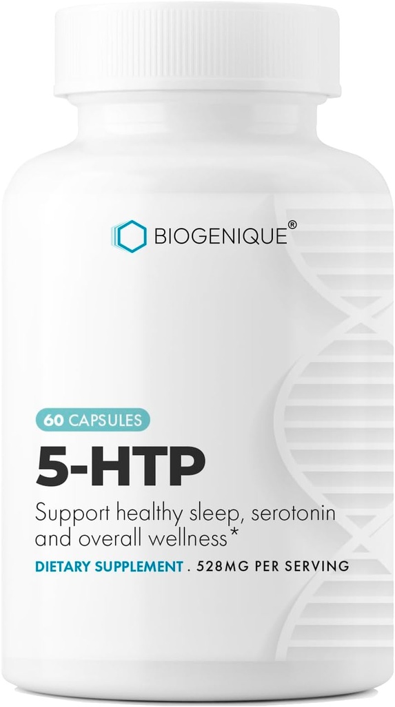 5-HTP (5-hydroxytryptophan) 200 mg, Mood Enhancer and Neurotransmitter Support* 60 Capsules 5htp Griffonia Simplicifolia - Made in USA